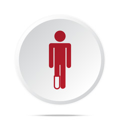 Red Foot icon on white web button
