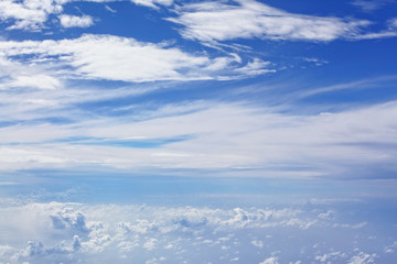 Fototapeta na wymiar Aerial view of cloudy blue sky 