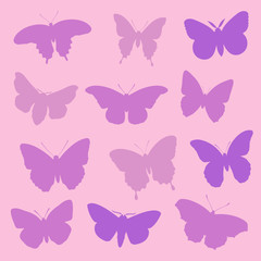Fototapeta na wymiar Butterfly Silhouette Vector