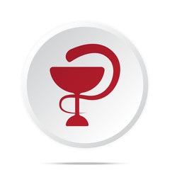 Red Medical  icon on white web button