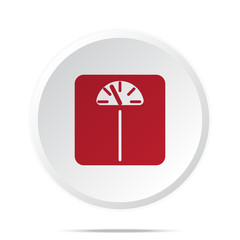 Red Personal Scale icon on white web button