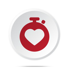 Red Heart Rate Monitor icon on white web button