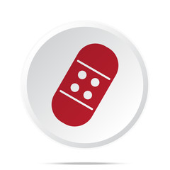 Red Adhesive Bandage icon on white web button