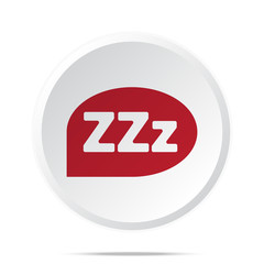 Red Sleep icon on white web button