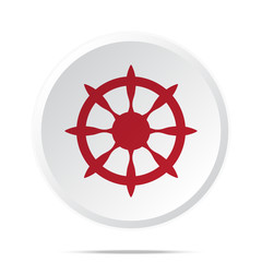 Obraz premium Red Boat Wheel icon on white web button