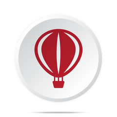 Red Air Balloon icon on white web button