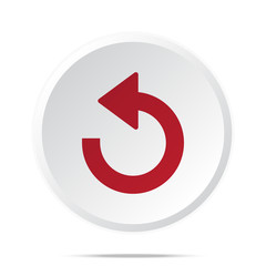 Red Undo icon on white web button