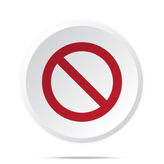 Red Forbidden icon on white web button