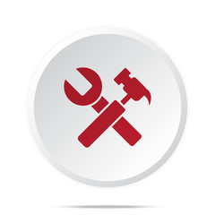 Obraz premium Red Service icon on white web button