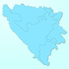 Obraz na płótnie Canvas Bosnia and Herzegovina blue map on degraded background vector