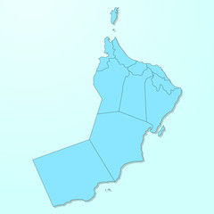 Oman blue map on degraded background vector