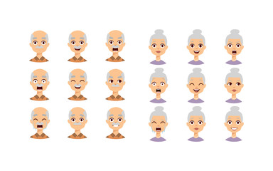 Fototapeta premium People faces vector set.