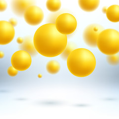 Abstract yellow spheres background vector illustration.