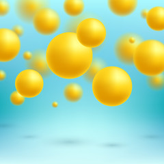 Abstract yellow spheres background vector illustration.