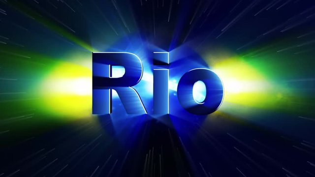 RIO Text Animation and Brazil Flag, Loop, 4k
