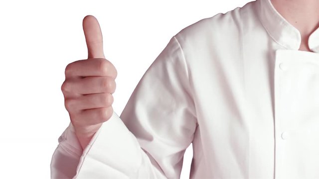 cuisinier faisant le signe du pouce lev&eacute;