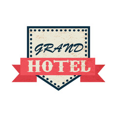 Grand hotel icon, vintage style