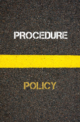 Antonym concept of POLICY versus PROCEDURE