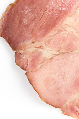 Cooked smoked ham isolated over white background