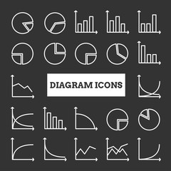 Collection of linear diagram icons