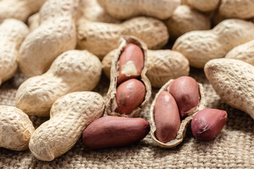 groundnut in the skin close-up