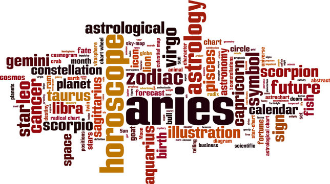 Aries word cloud concept. Vector illustration