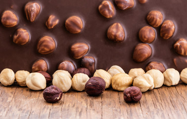milk chocolate with hazelnuts