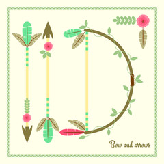 Bow and arrows flat poster - 111307380