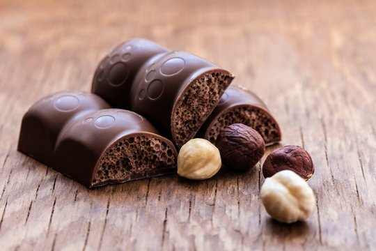 milk chocolate with hazelnuts