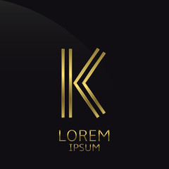 Obraz premium Golden K Letter