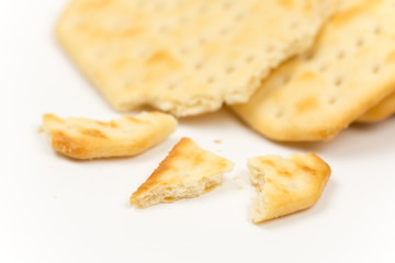 Crisp cookies isolated over white background