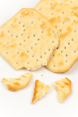 Crisp cookies isolated over white background