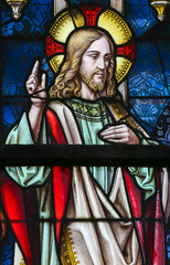 Obraz premium Stained Glass - Sermon on the Mount