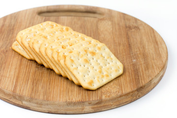 Cheese snacks on the wooden board