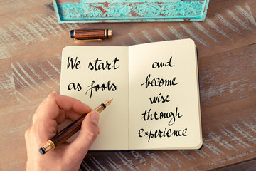 Handwritten quote as inspirational concept image
