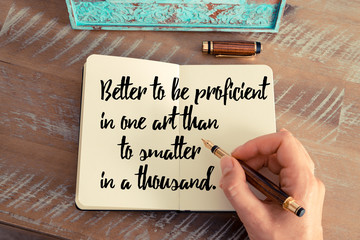 Handwritten quote as inspirational concept image