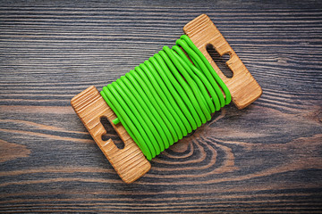 Soft wire tie on vintage wood board gardening concept