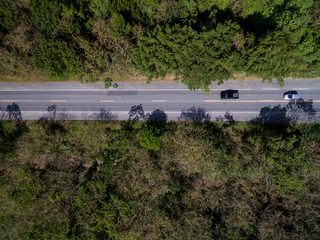 Top View of Road in a Rural Landscape