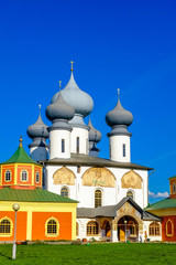 Fototapeta na wymiar Tikhvin monastery cathedral of the assumption