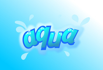 aqua text with splash effect