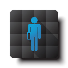 Flat Hand icon on black app button with drop shadow