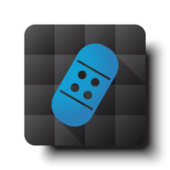 Flat Adhesive Bandage icon on black app button with drop shadow