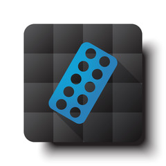 Flat Tablet Strip icon on black app button with drop shadow