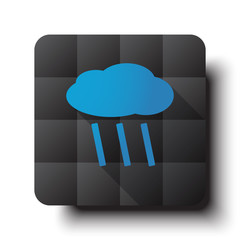 Flat Rain icon on black app button with drop shadow