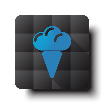 Flat Ice Cream icon on black app button with drop shadow