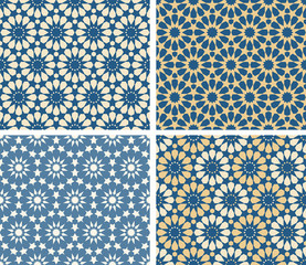 Oriental seamless patterns set