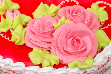 Roses of the cream on the cake