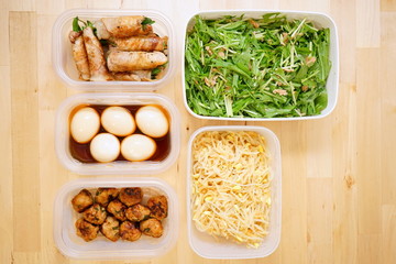 作りおき タッパー 保存食 冷蔵庫 チルド お弁当 おかず お惣菜 / store foods for lunch box in refrigerator 