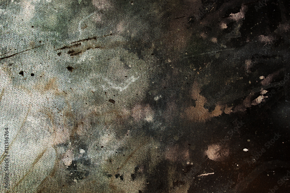 Aufkleber abstract painting with blurry and stained structure. Color effect and Computer collage.
