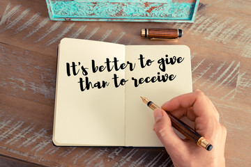 Handwritten quote as inspirational concept image